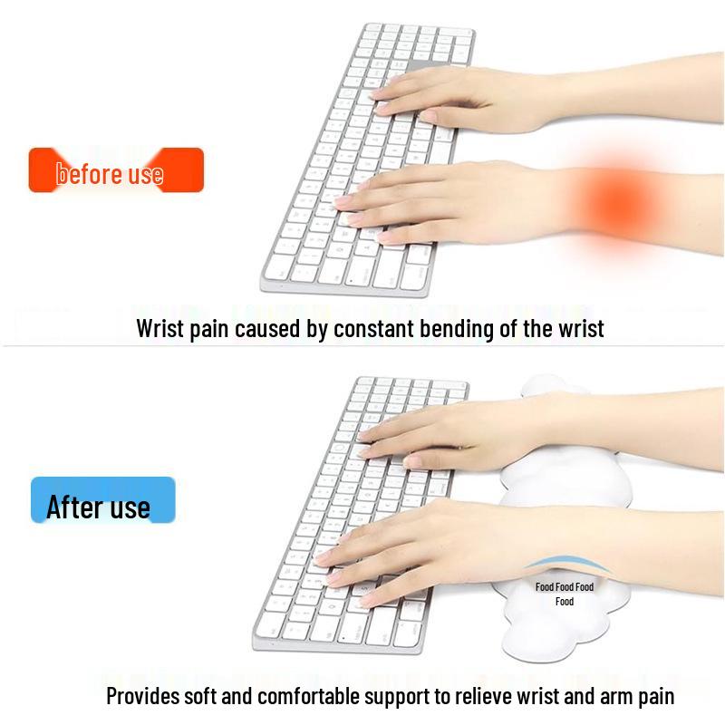 Cross-Border Cloud Memory Foam Keyboard Wrist Rest - Large Non-Slip Desktop Support