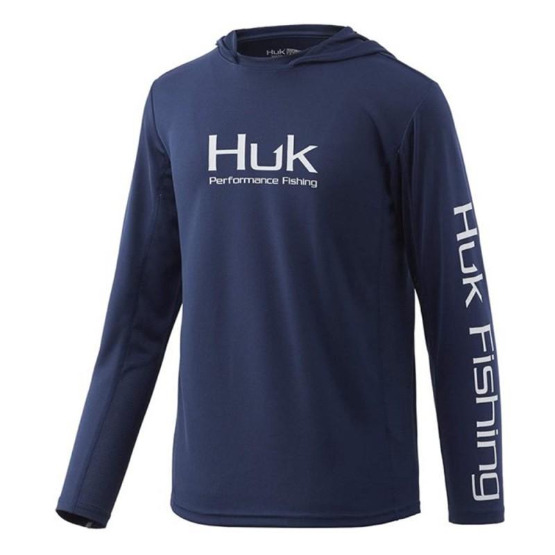 

HUK Fishing Shirts Long-sleeved Hooded Suit Lightweight Sunscreen Ice Silk Luya 4XL