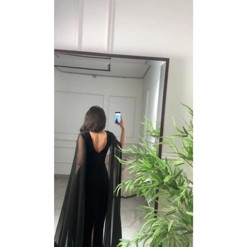 Robe de soirée Velours Bodycon Manches Cache-cœur Automne Hiver Nouvelle Collection Pour Femmes, Style Européen Américain Robe de Soirée Formelle de Fête Pour Crossborder