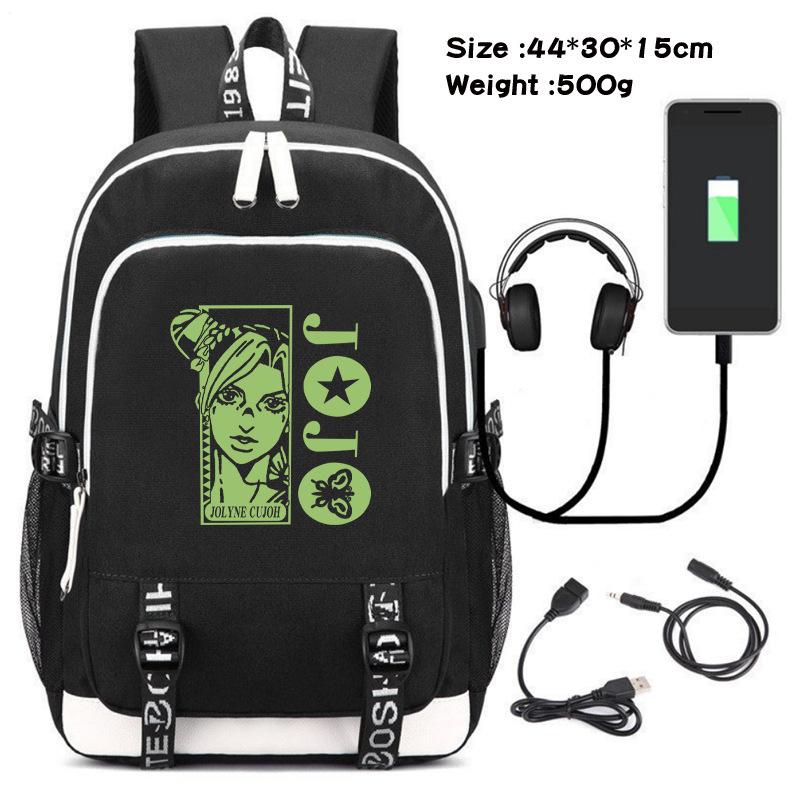 Jojo's Fantastic Adventure School Bag Anime Peripheral Backpack Schoolgirl Canvas Oxford Backpack