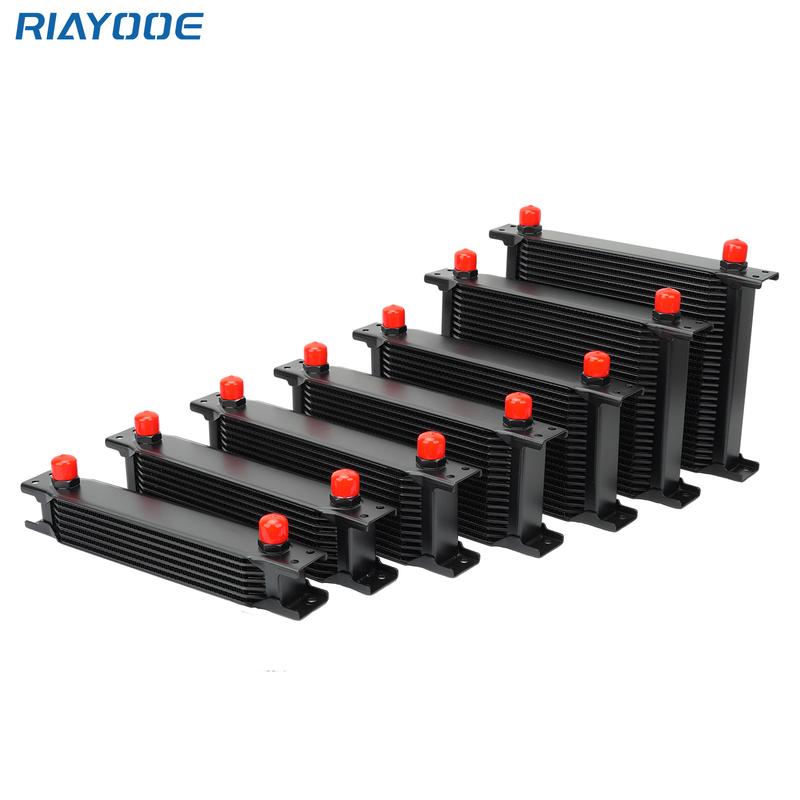 Oil Cooler AN10 Universal British Engine Transmission Oil Cooler Cooling System Aluminum 7/10/13/16/19/25/30 Rows Oil Radiator