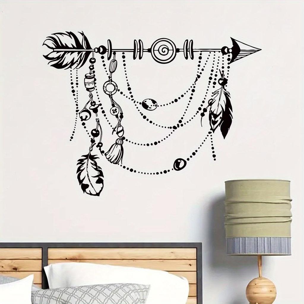 Black Arrow Feather Hominid Jungle Wall Stickers Wall Stickers Removable For Bedroom Living Room Foyer Decoration Wall Decals