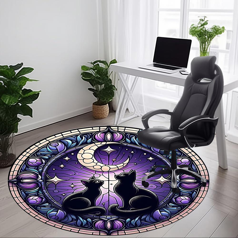 1PC Stained Cats Art Chair Carpet for Office, Indoor Non-Slip Washable Carpet, Soft Comfortable Mat For Office Room yy250930308