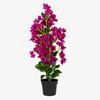 Pianta Artificiale di Bougainvillea con Vaso, 2 Steli di Seta Realistici, Viola - 30 Pollici