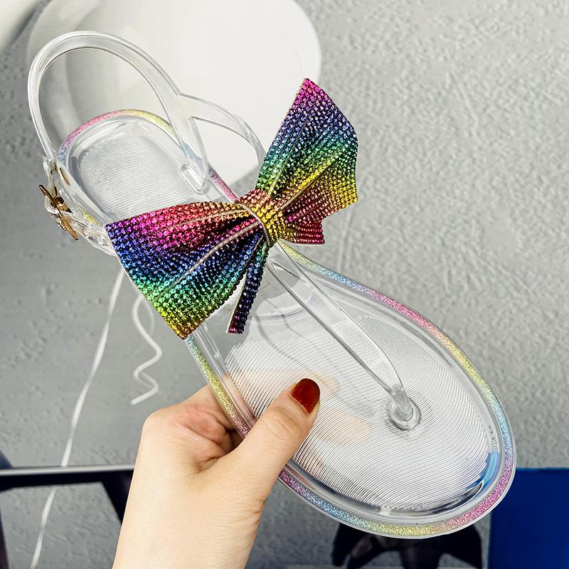 Sandalen Diamant Schmetterling Gelee Mode Sandalen PVC Damen Wasserdicht und Verschleißfest