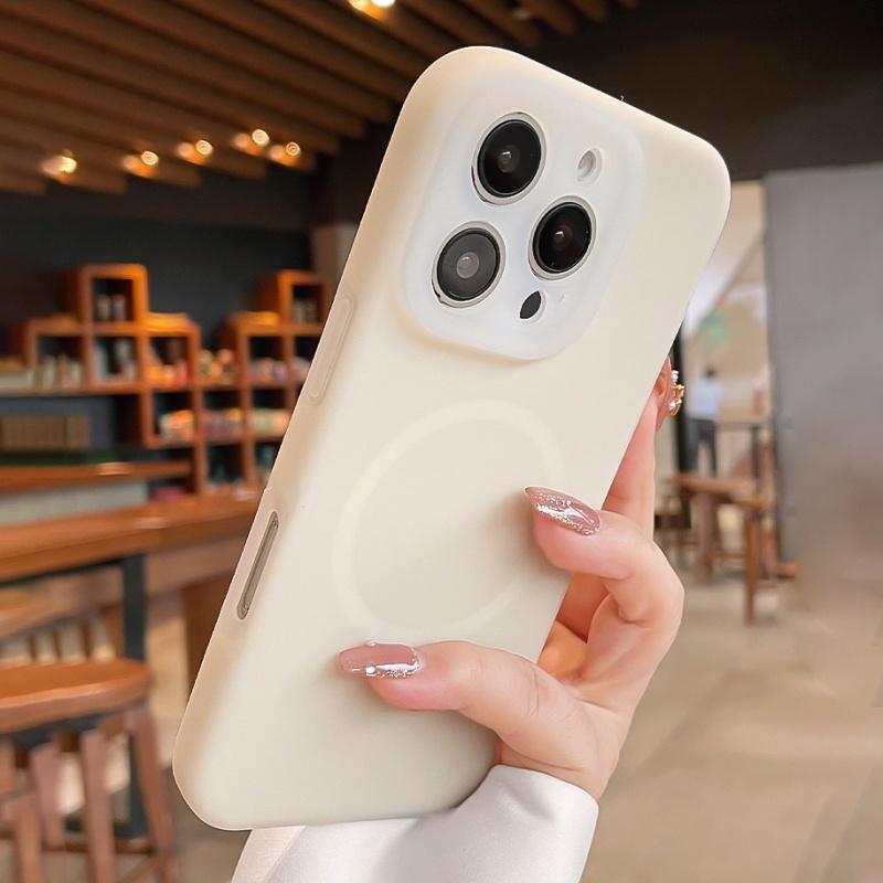 Original Jelly Liquid Silicone Magnetic for Magsafe Case for iPhone 16 14 13 12 15 Pro Max Lens Protection Shockproof Soft Cover