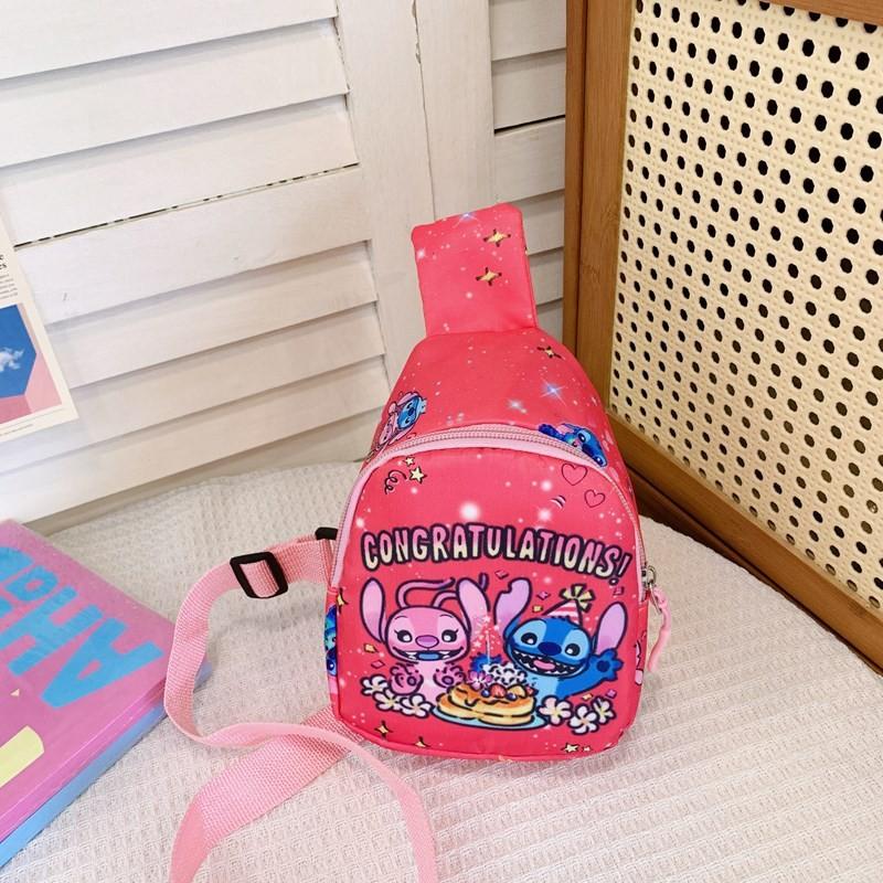 

Adorable Stitch Cartoon Print Chest Bag Perfect For Kids Lightweight And Stylish Design Pink Dinner