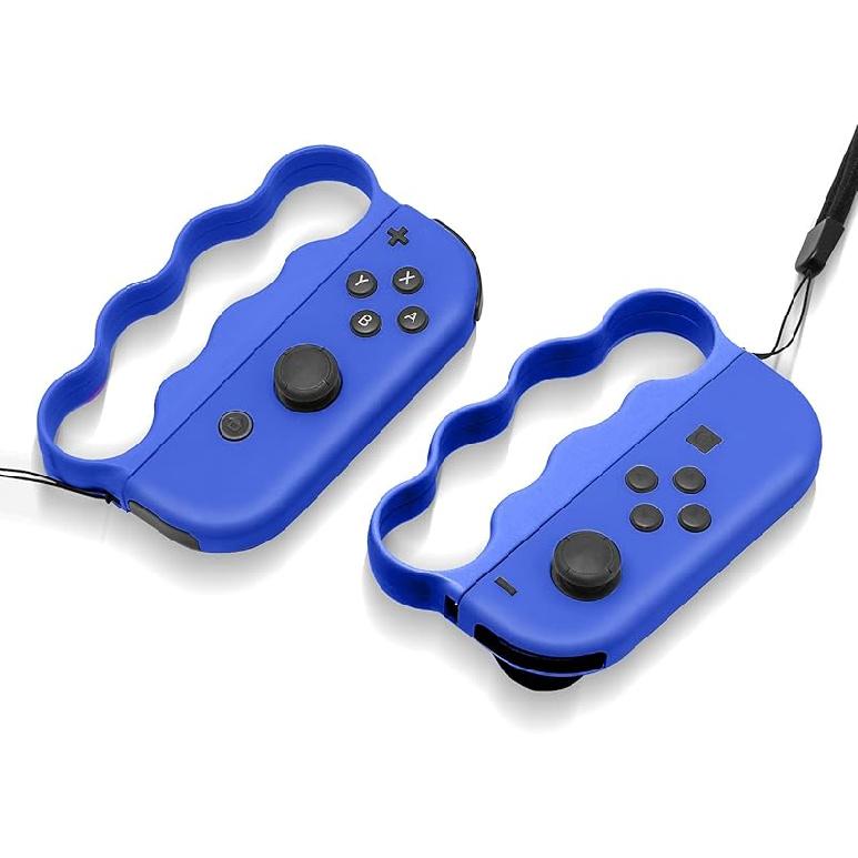 Grips for Fitness Boxing Switch, Controller Accessories Compatible with Nintendo Switch Sports and Switch Boxing Game, 2 Packs-Black синий