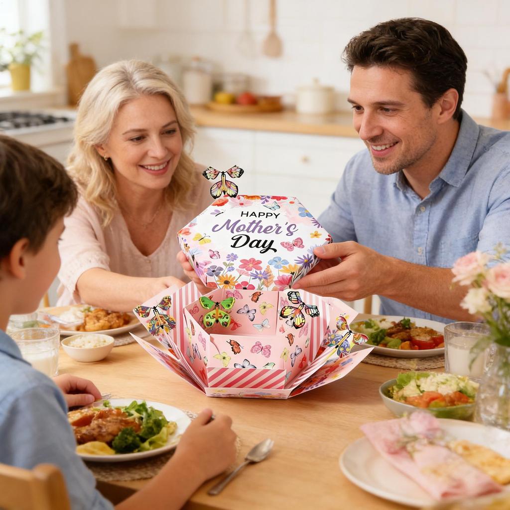 Exploding Birthday Box Funny DIY Cute Wrapping Mothers Day DIY Wrapping Boxes For Jewelry Cake Food Kids Adults Women Birthday