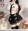 Sultry Low-Waisted Police Uniform Lingerie Set with Removable Mini Skirt