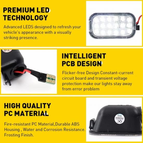 LED Side Mirror Puddle Lights For 03-06 Escalade Sierra Silverado Suburban Tahoe