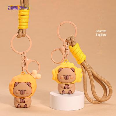 Capybara Keychain: Gourmet Dorayaki Doll & Chicken Leg Creative Pendant - Student Gift Accessory