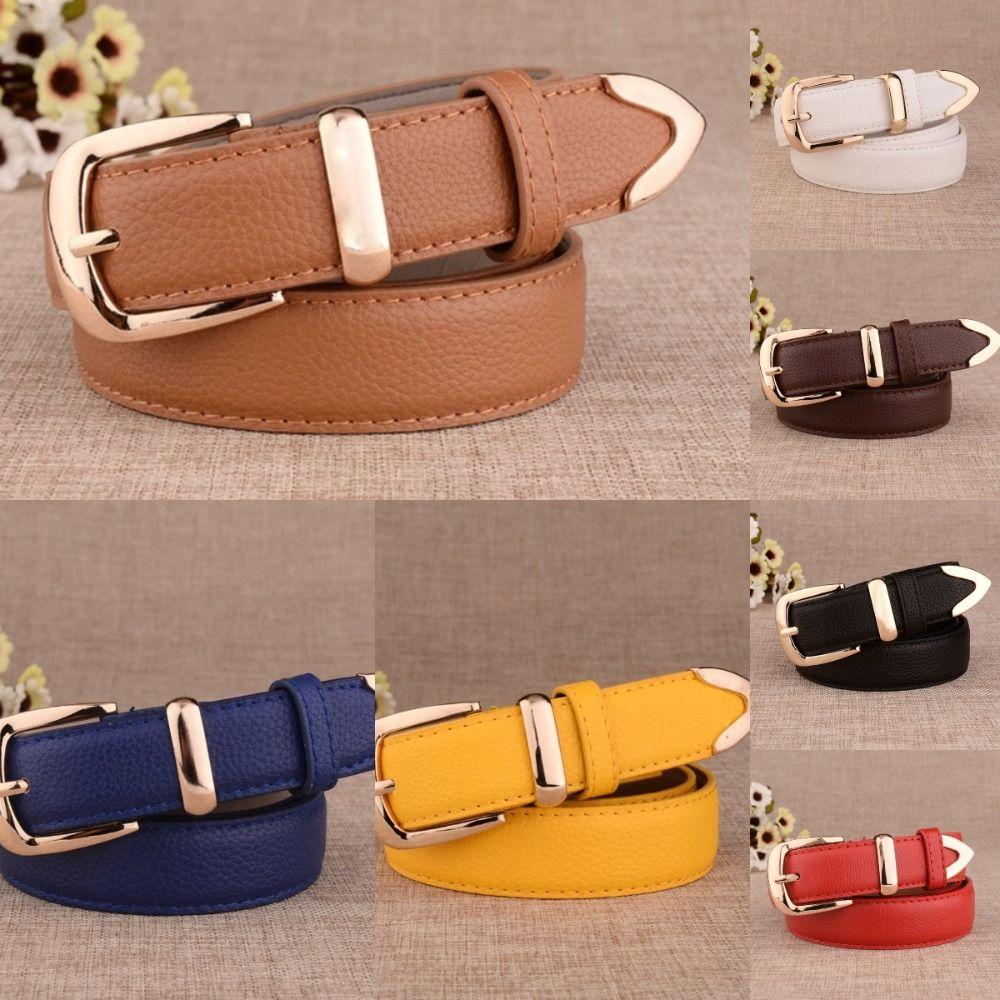 Solid Vintage Waistband Belts Simple Leather Belt Fashion Women's Belt  Dresses