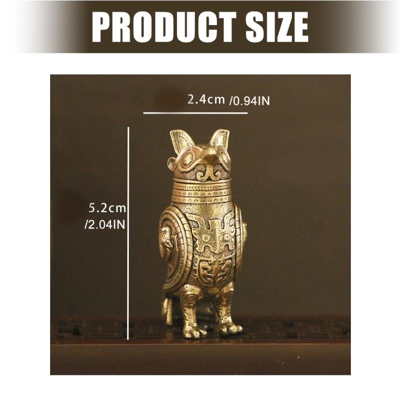 Eule Zun Bronze Miniaturfigur Antikes Chinesisches Kulturartefakt Replik Wohnzimmer Regal Display Sammlerstück
