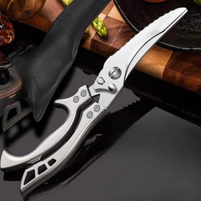 Stainless Steel Kitchen Scissors Chicken Bone Barbecue Scissors Ultra Sharp Utility Scissors for Meat Fish Vegetables Cutter