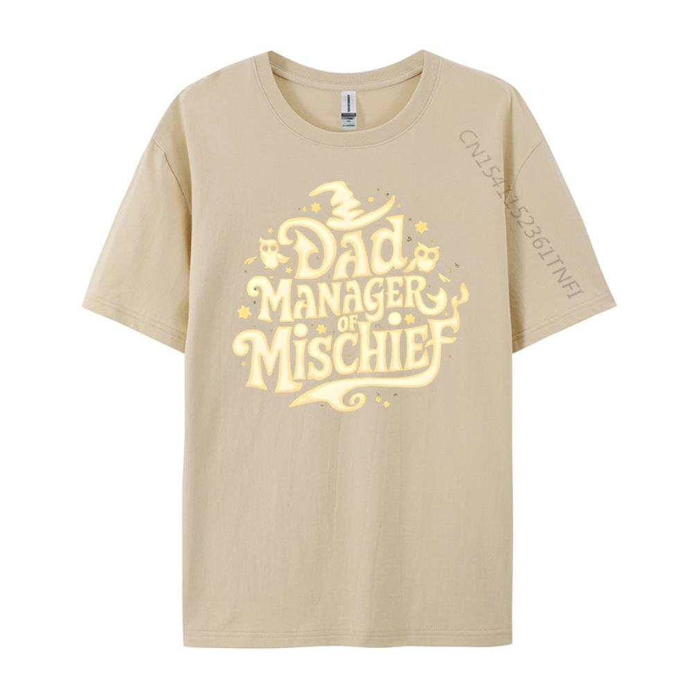 Funny Men Magical Dad Manager Of Mischief Oversized T Shirt Meme Tshirt St Patricks Day Graphic Camiseta
