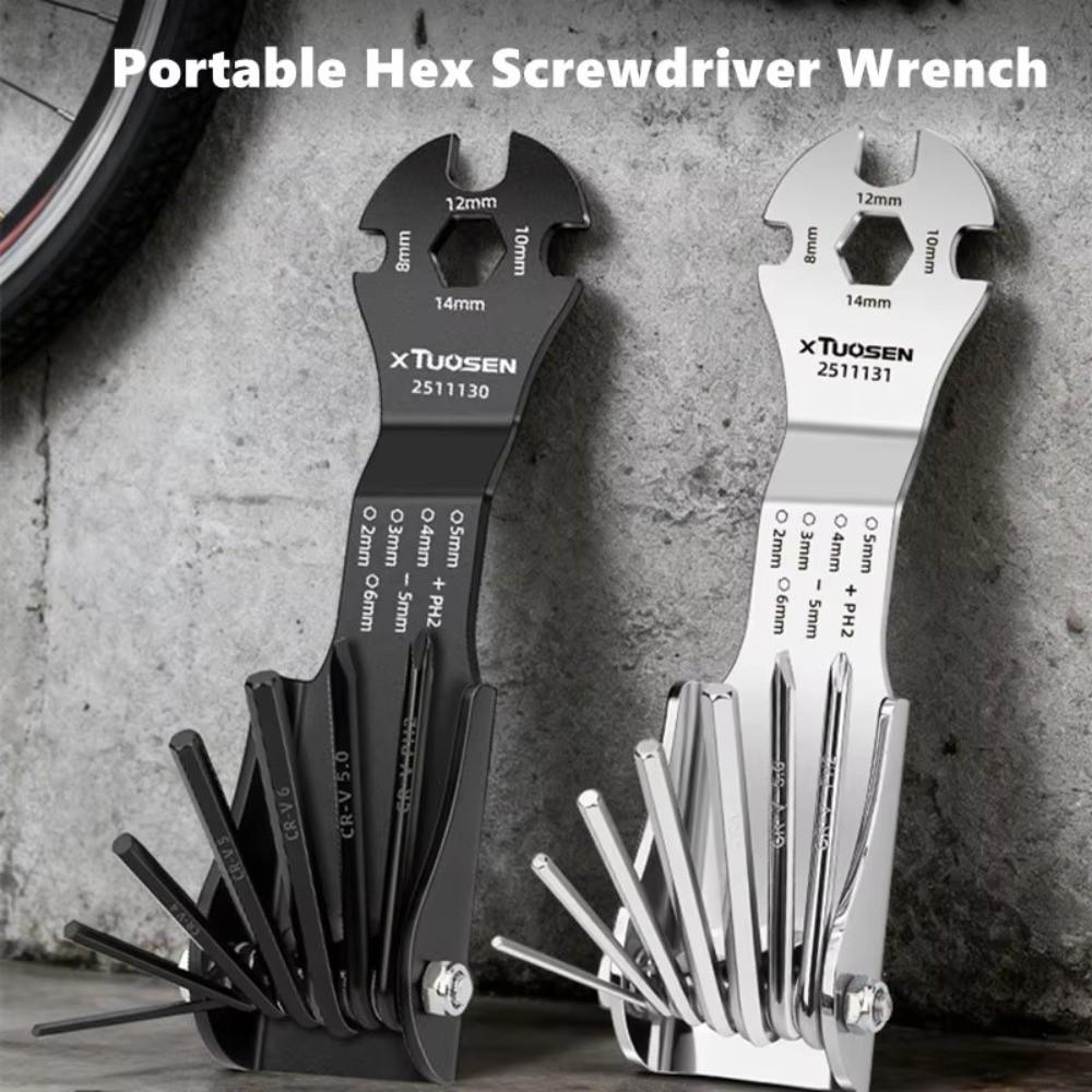 11-in-1 Bicycle Repair Tool Folding Multi Function Multi Repair Tool Kit Carbon steel Screwdrivers Multi-Function Tool Set
