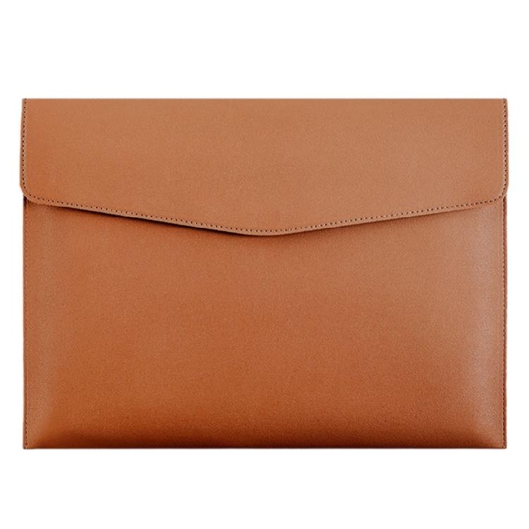 Business Folder Water Resistant Leather Document Organiser Carrying Case Magnetic Button Closure 330x240cm for Office коричневый 659₽