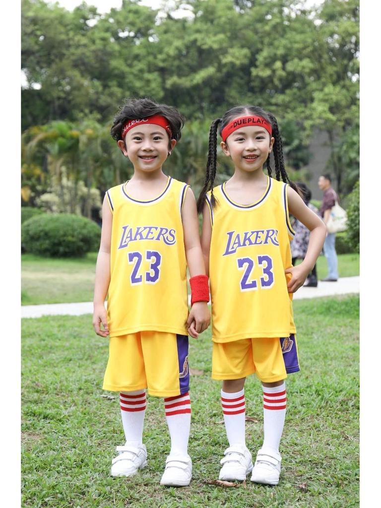 Set Maglia da Basket per Bambini - Design Numero Stella Lakers & Warriors