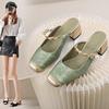 Spring Autumn New Luxury Women's Exquisite Sandals Summer Fashion Coarse Heel Versatile External Slippers Casual Women's Shoes