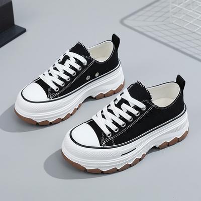 Módne Klasické Plátené Topánky Dámske Módne Tenisky Dámske Topánky s Hrubou Podrážkou Zvyšujúce Výšku Ležérne Dámske Topánky Zapatos De Mujer