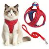 Cat Harness And Leash Escape-Proof Cat Harness with Reflective Strips Adjustable Step-in Harness for Small Medium Cats