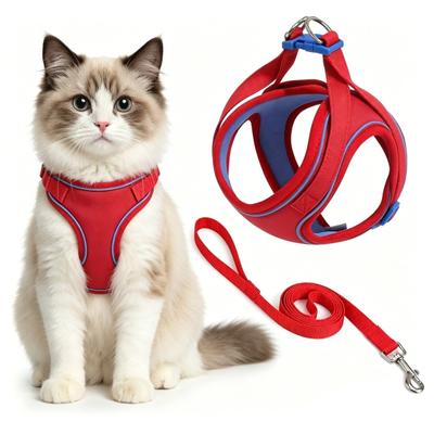 Cat Harness And Leash Escape-Proof Cat Harness with Reflective Strips Adjustable Step-in Harness for Small Medium Cats