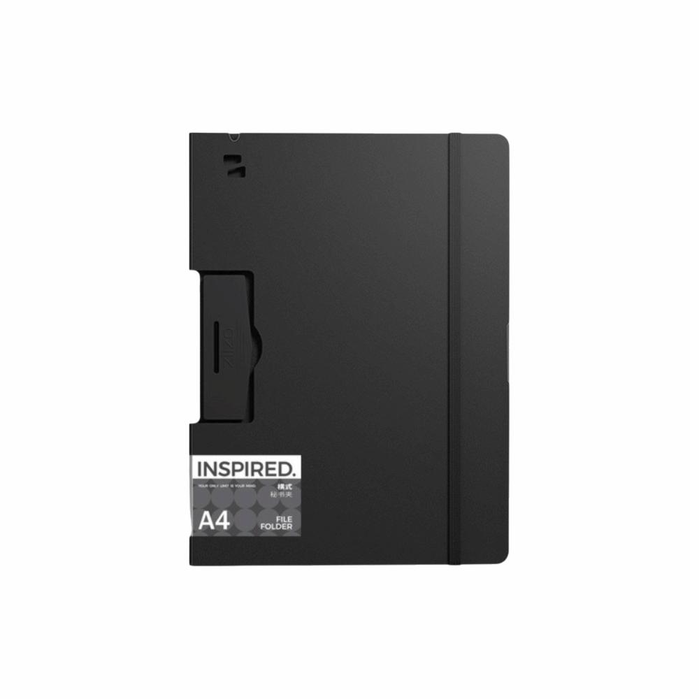 Horizontal Secretarial File Folder 360° Flip Exam Paper Clip Folder Contract Exam Papers Single Clip-Black