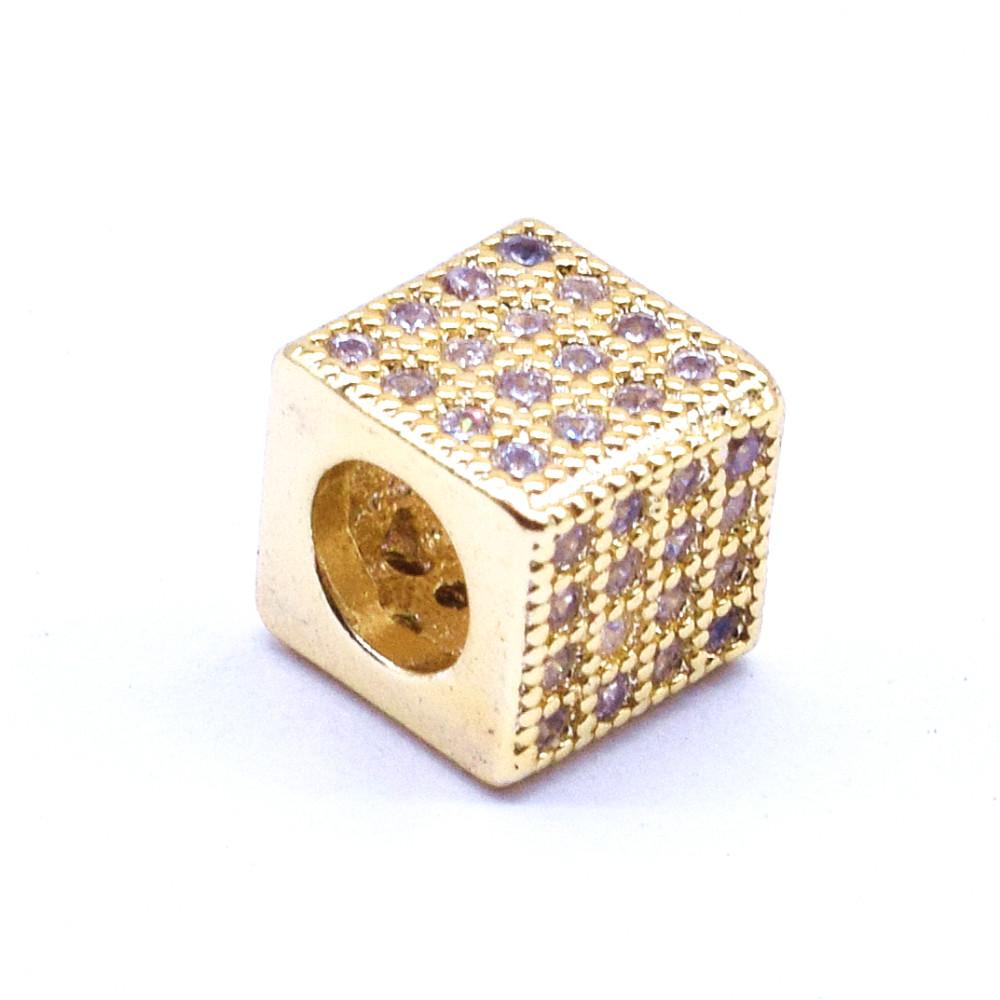 

10 pcs/ lot Micro inlaid zircon Square Shape Beads Charm DIY Jewelry Making Bracelet Necklace Components Accessories Wholesale