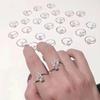 High Quality Silver Color Zircon A-Z Valentine Rings Initial Letters Rings Women Fashion Jewerly Gift Adjustable