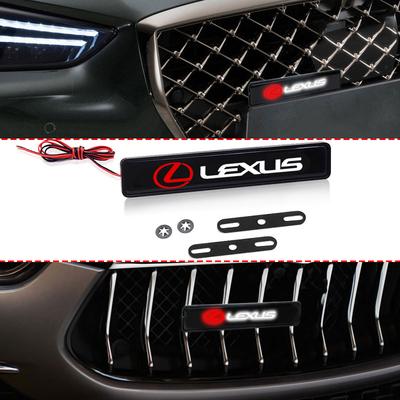 Car Head Grill Emblem LED Light Front Grille Badge Sticker For IS250 IS200 CT200h GS300 LS430 RX450h LX570 IS300 ES RX