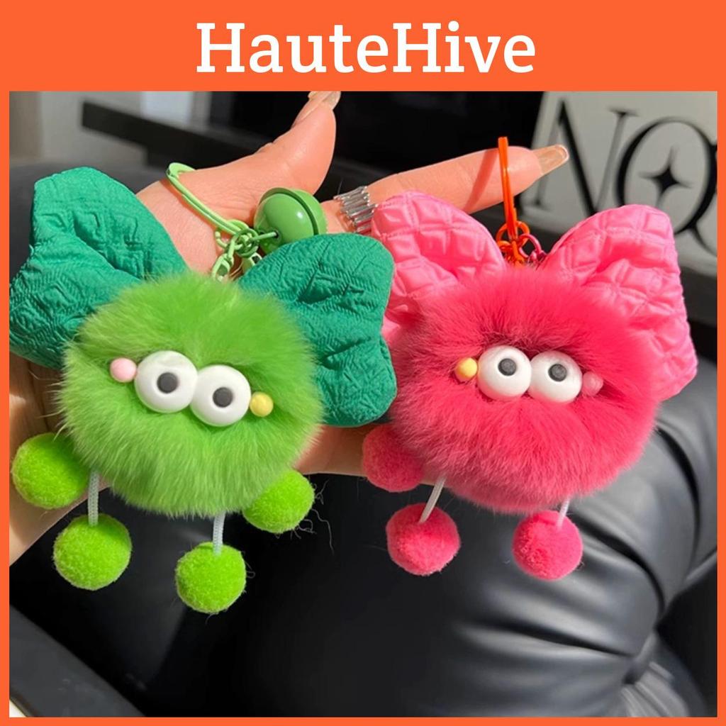 Rex Rabbit Cute Bow Briquettes Elf Action Bag Hanging Cartoon Plush Keychain Toy