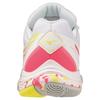 Mizuno Wave Fang 2 Badminton Shoes, One-Piece Model, Fit, Grip, Stability, and Resilience, Hard Hitting, White/Pink/Yellow, Size 22.5 Cm, 2E