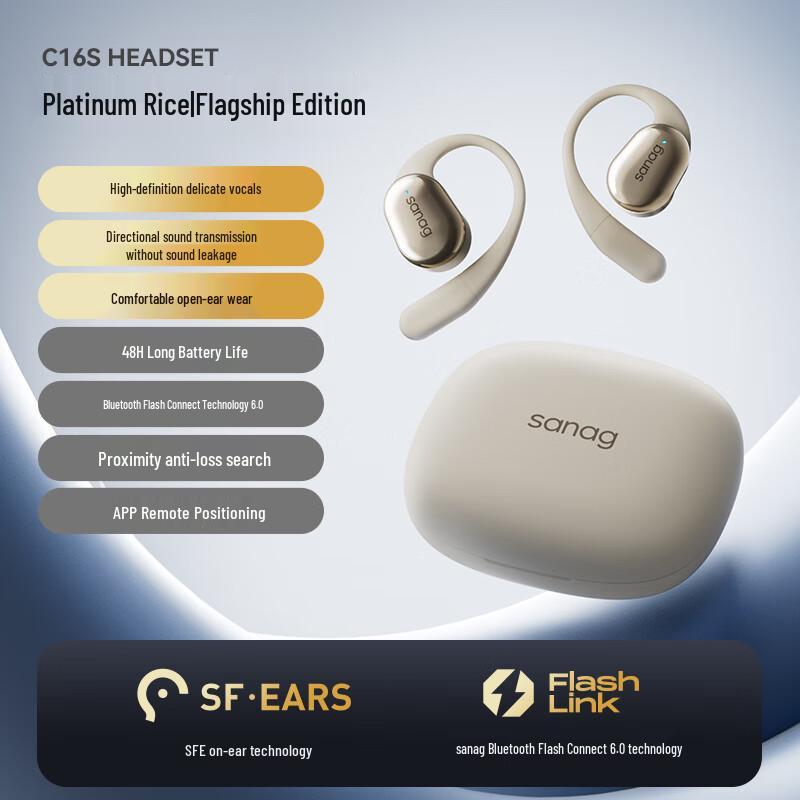 

Saina C16S Open-Ear Ear-Hook Bluetooth Headset