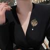 Women Brooch Sparkling Rhinestones Faux Pearl Phoenix Shape Lapel Pin Suits Coats Bags Scarves Badge Versatile Accessory
