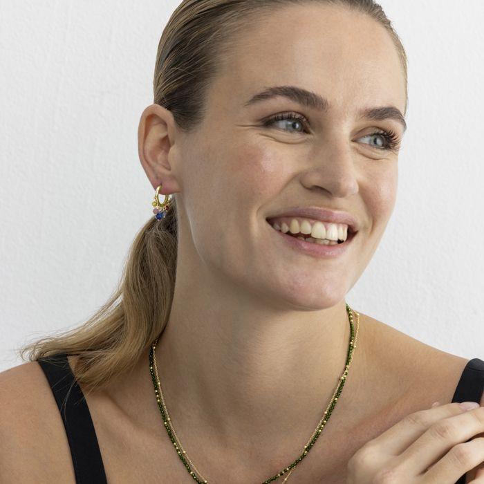 Boucles d'oreilles - Luxenter - Tefilo - Argent 925 - Cristal multicolore - Or 18k