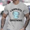 Cute Axolotl Anime T-Shirt for Men Clothing Manga Graphic Tees Funny Tshirts Short Sleeve Clothing Axolotl Cartoon Unisex Shirts