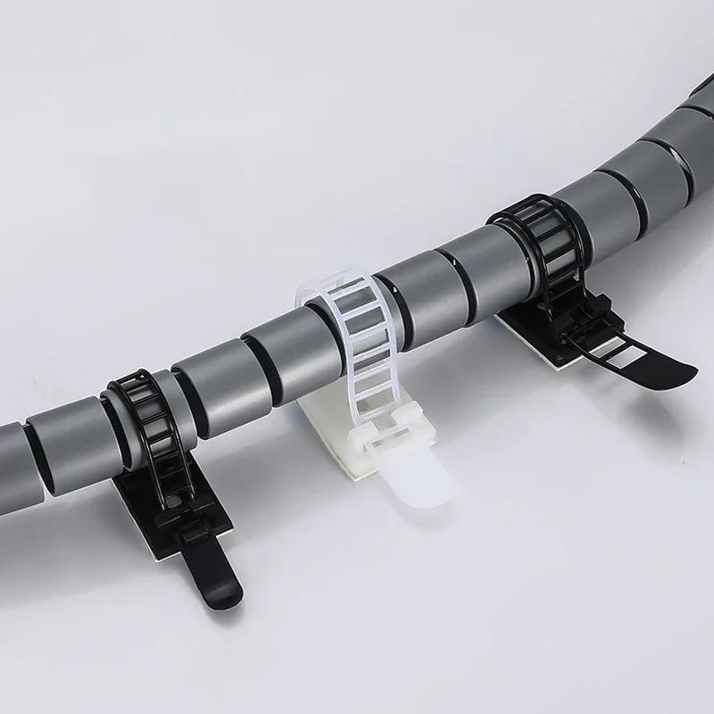 BOLTIFY 20PCS Adjustable Strap Holder Self Adhesive Plastic Network Wire Power Cord For Car Cable Tie Clip Stair Clamp Organizer