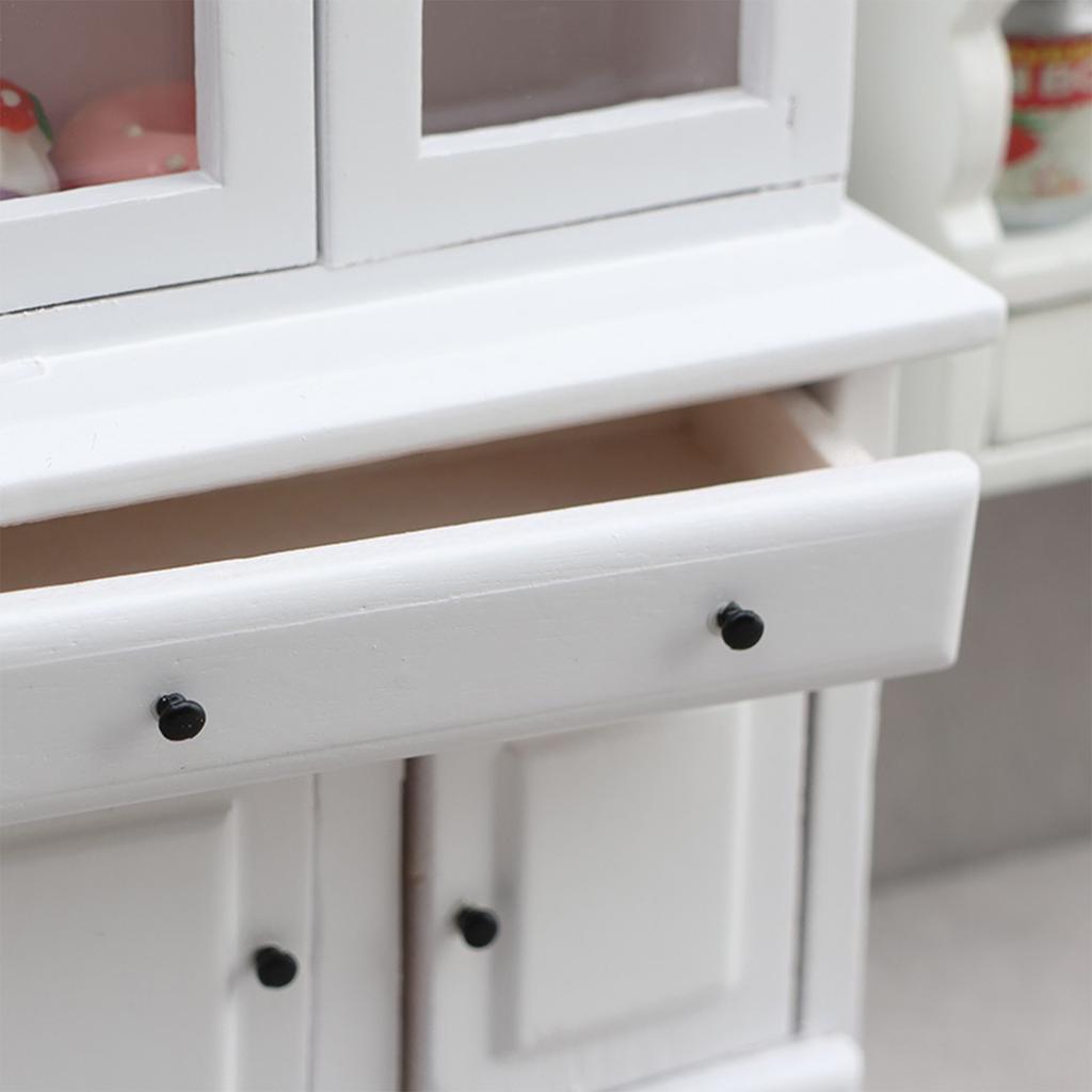 Antique Miniature Cabinet For 1/12 Doll House Room Furnishing with Functional Storage Drawer Scene Display Accessory