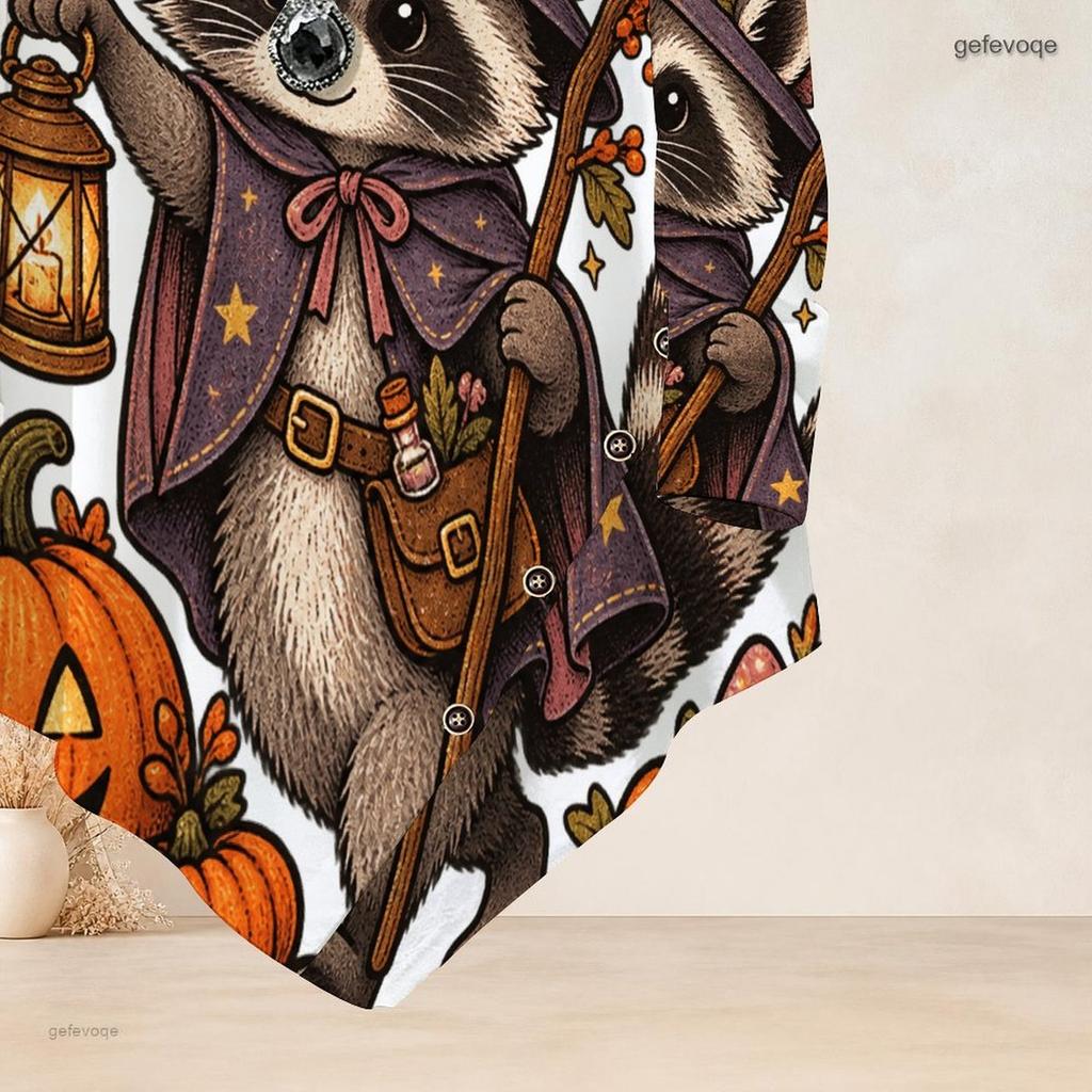 Women Plus Size Round Neck Long Sleeve T Shirt Halloween Snail Pumpkin Print Asymmetric Hem Button Detail