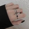 European S925 Retro Twist Stackable Open Ring for Women - Adjustable Cross Index Finger Ring, Trendy Internet Celebrity Style.