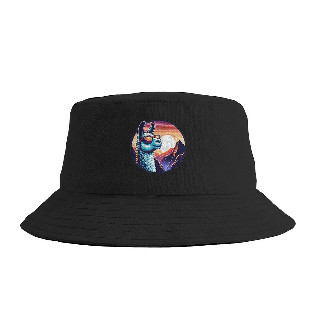 Alpaca At Machu Picchu in Peru Bucket Hat For Couple  FisherUnisex Hats Casual Fishing Caps Personality Outdoor Design Sun Hats