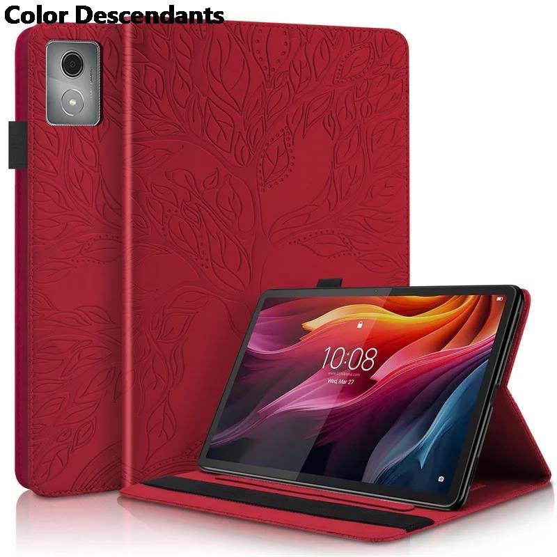 For Lenovo K11 Plus Case 11.45 Inch TB230XC TB352FU 3D Tree Embossed Flip Stand TPU Back for Lenovo Tab K11 Plus Tablet Cover