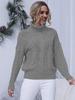 European & American Style Solid Color Cable Knit Turtleneck Sweater - Versatile Autumn/Winter Pullover