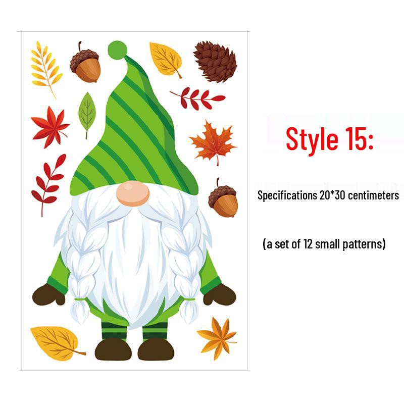 Thanksgiving Turkey & Autumn Maple Leaf Wall Stickers