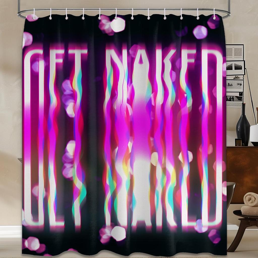 Sexy Shower Curtains for Adults, Anime Hot Girls Butt Pattern, Trippy Nude Women Ass Bathroom Curtain Set, Decorative Waterproof