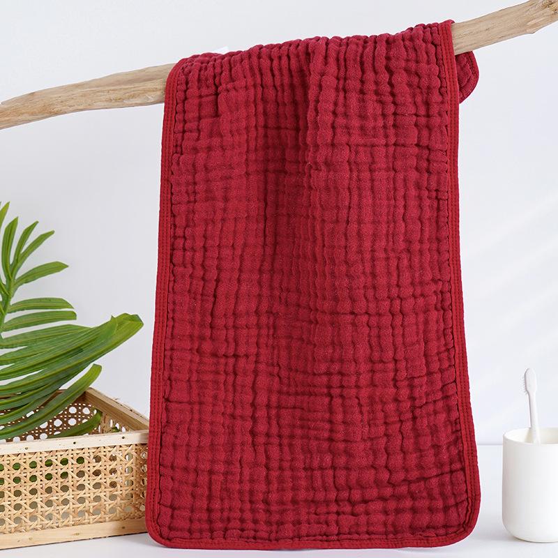 Plain Cotton Baby Burp Cloth - 6-Layer Gauze, Newborn Spit-Up & Face Wash Cloth