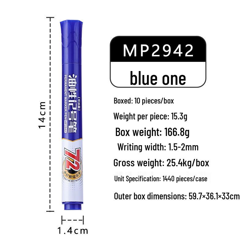 BaoKe MP2942 Quick-Drying Oil-Based Refillable Marker Pen for Permanent Marking