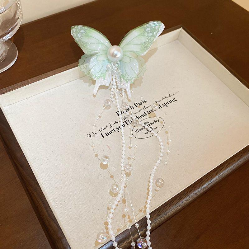 Čínská sponka do vlasů s třásněmi ve tvaru motýla pro ženy - Dynamický vílí dlouhý přívěsek Vlasové doplňky