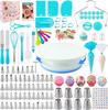 Cake Decorating Supplies Kit Tools Set Baking Accessories with Cake Turntable Pastry Piping Bag, Piping Icing Tips for Beginners
